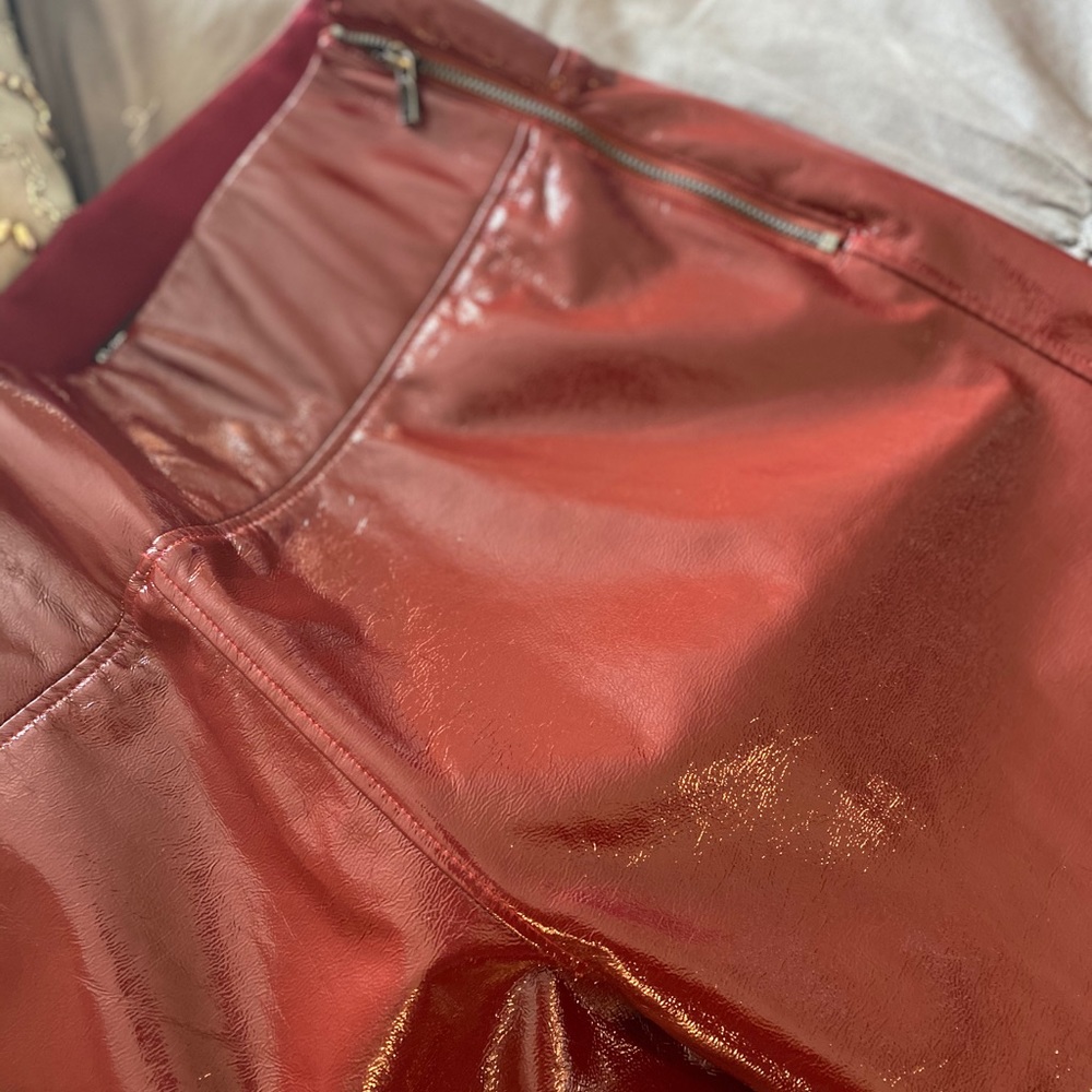 David Lerner Whitman flare pleather